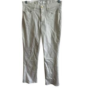 Lilly Pulitzer Annet High Rise Crop Flare Jean White Metallic Silver Sz 6 Nice!